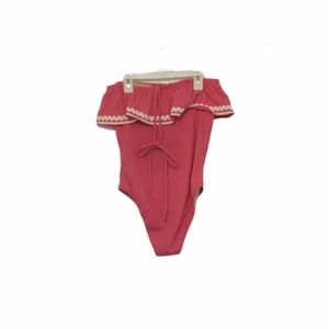 J Crew one piece bandeau ruffled swimsuit